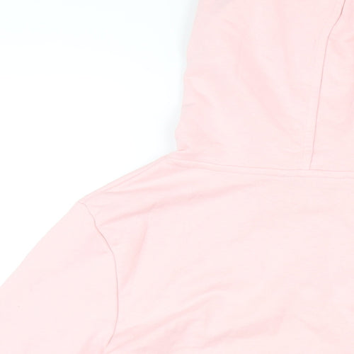 Marks and Spencer Womens Pink Cotton Pullover Hoodie Size 10 Pullover