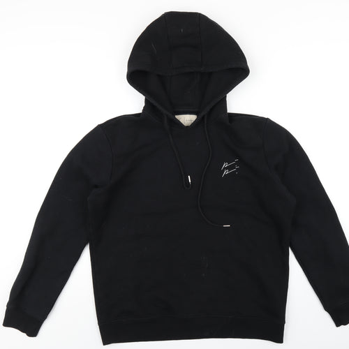 Prevu Mens Black Cotton Pullover Hoodie Size L