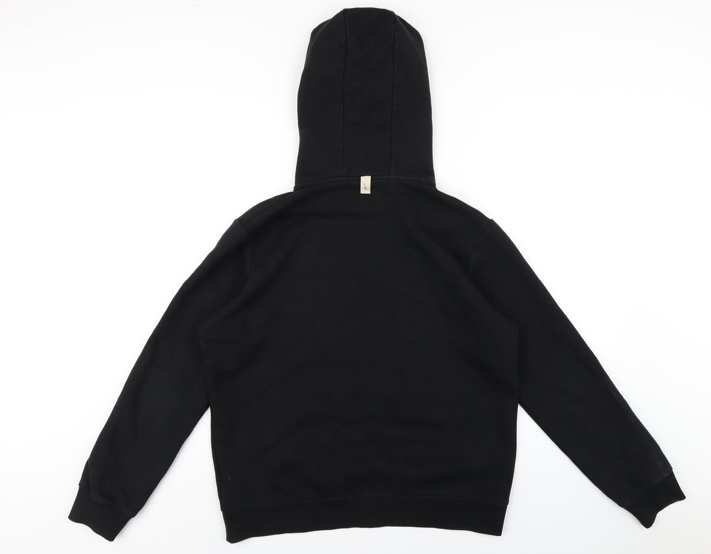 Prevu Mens Black Cotton Pullover Hoodie Size L