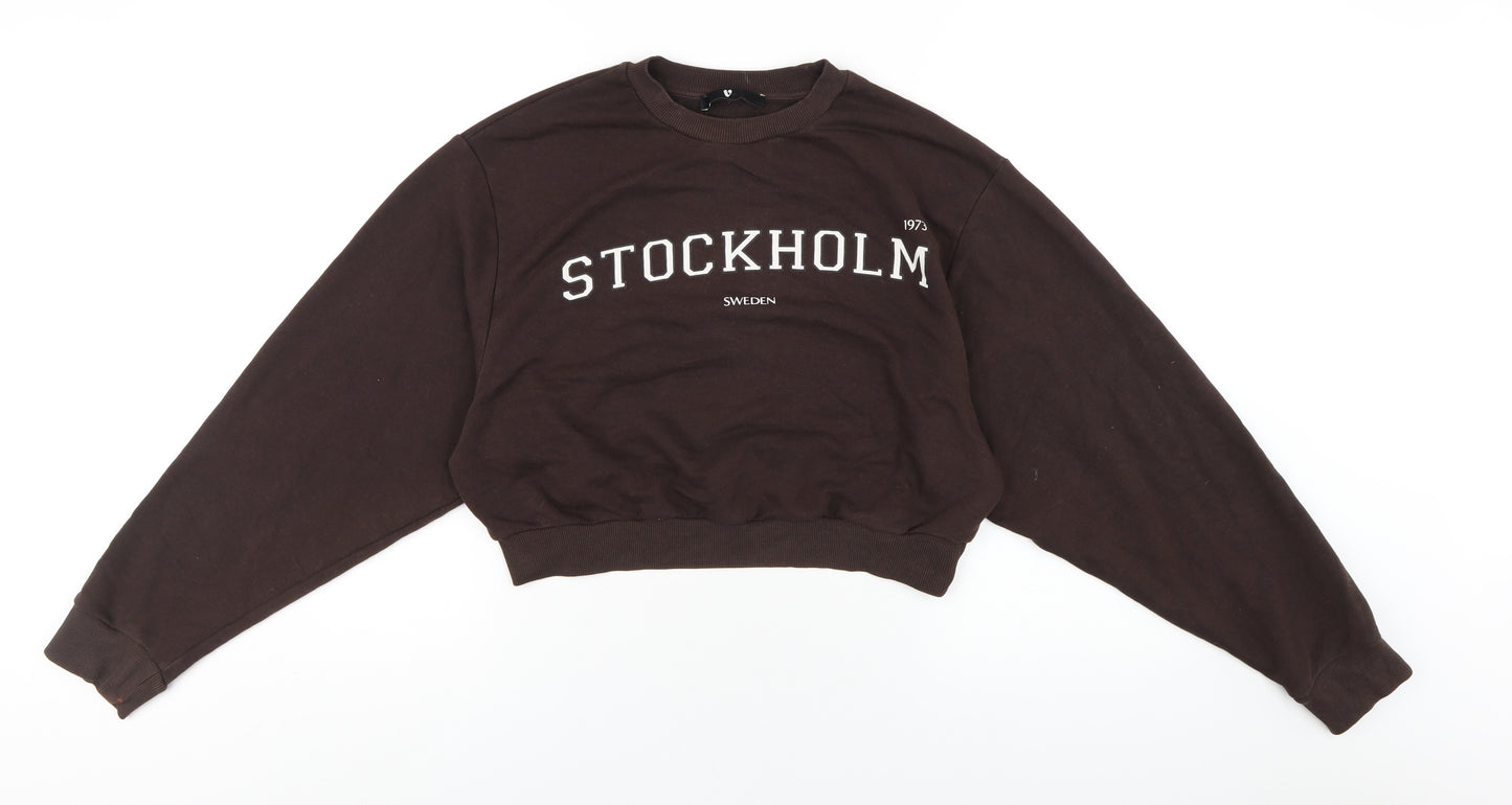 Very Womens Brown Cotton Pullover Hoodie Size 12 Pullover