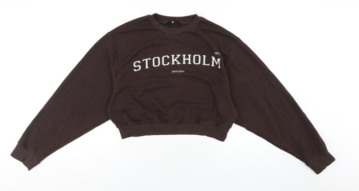 Very Womens Brown Cotton Pullover Hoodie Size 12 Pullover