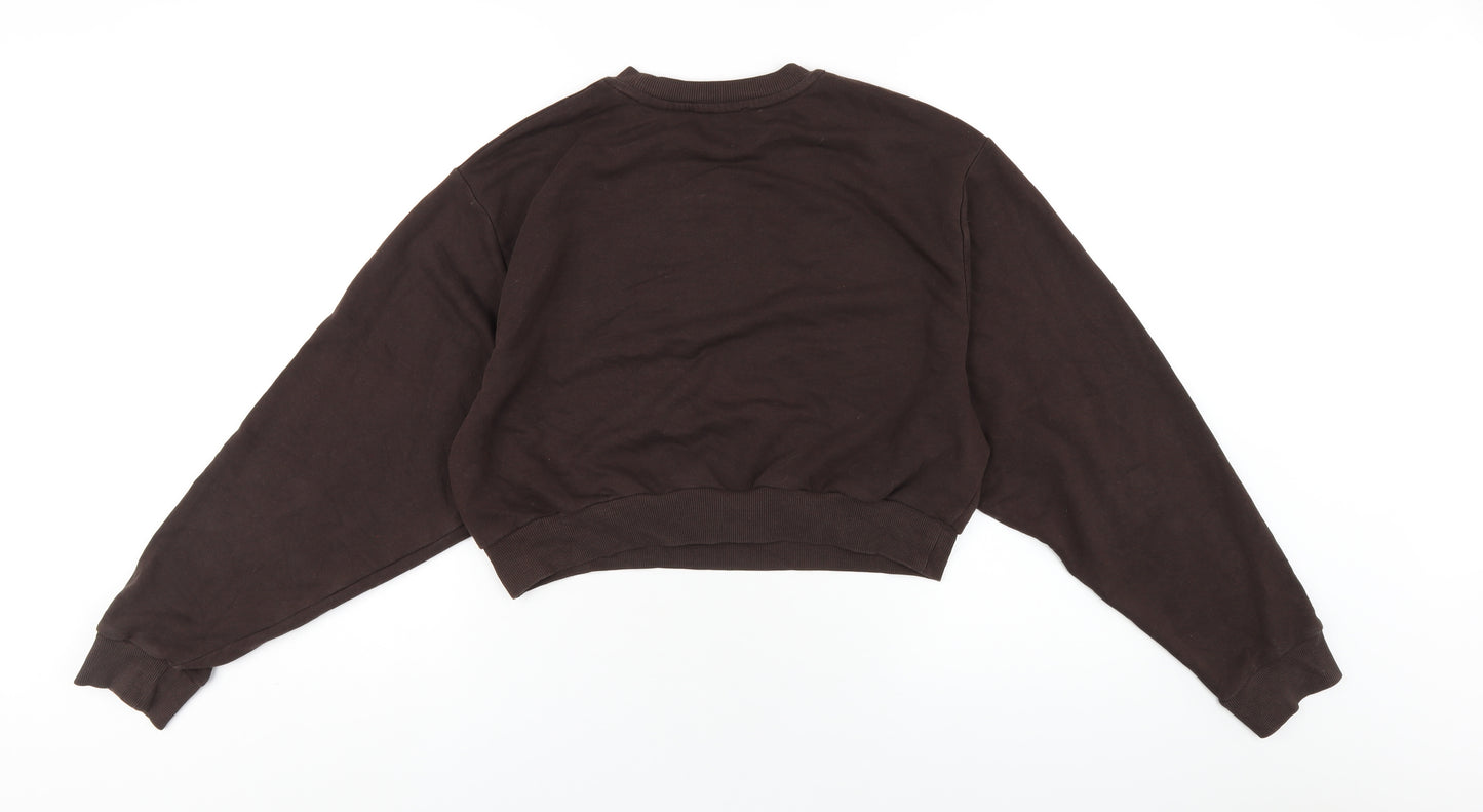 Very Womens Brown Cotton Pullover Hoodie Size 12 Pullover