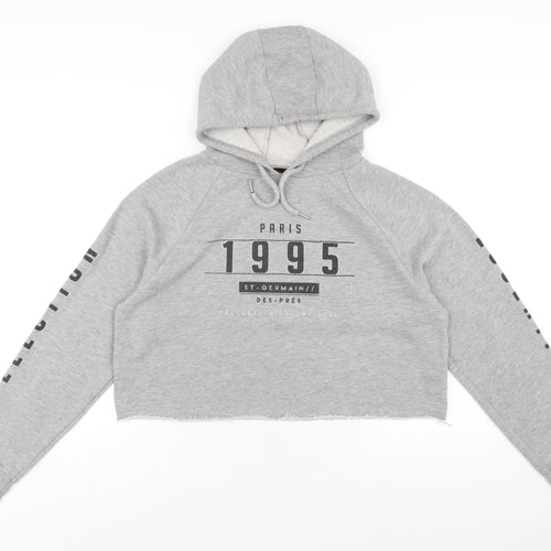 New Look Womens Grey Polyester Pullover Hoodie Size 14 Pullover