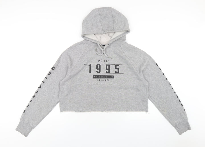 New Look Womens Grey Polyester Pullover Hoodie Size 14 Pullover