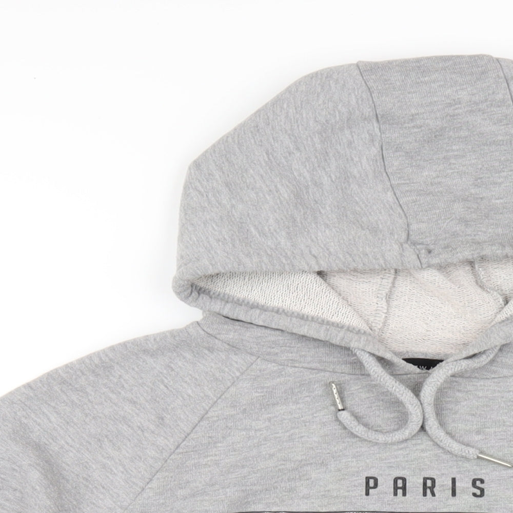 New Look Womens Grey Polyester Pullover Hoodie Size 14 Pullover