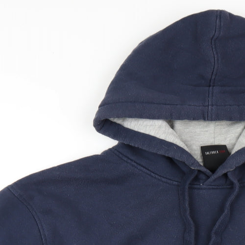 Saltrock Mens Blue Cotton Pullover Hoodie Size L
