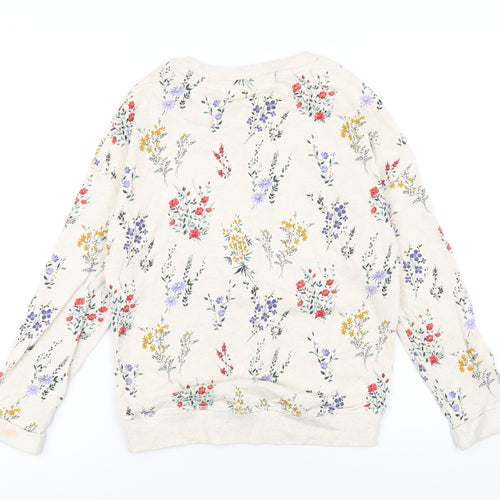 NEXT Girls Ivory Floral Cotton Pullover Sweatshirt Size 12 Years Pullover