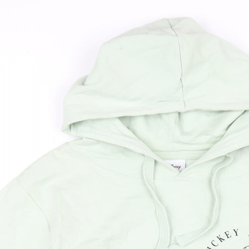 Disney Womens Green Cotton Pullover Hoodie Size 12 Pullover