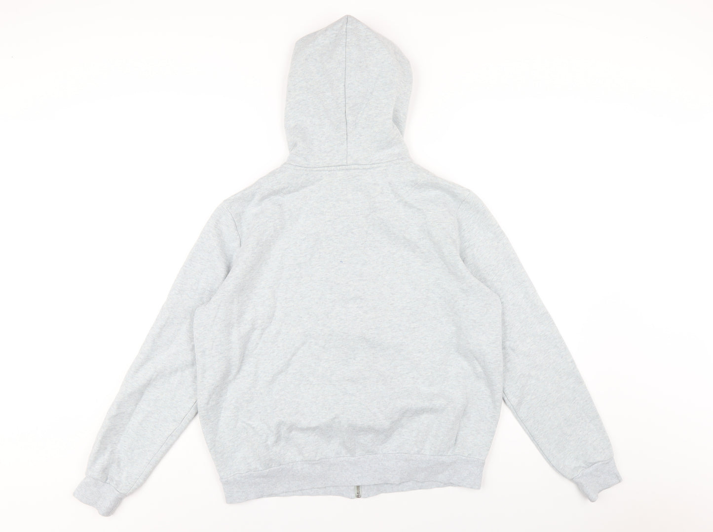 H&M Womens Grey Cotton Full Zip Hoodie Size L Zip