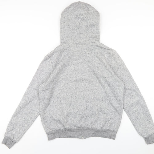 H&M Womens Grey Cotton Full Zip Hoodie Size M Zip