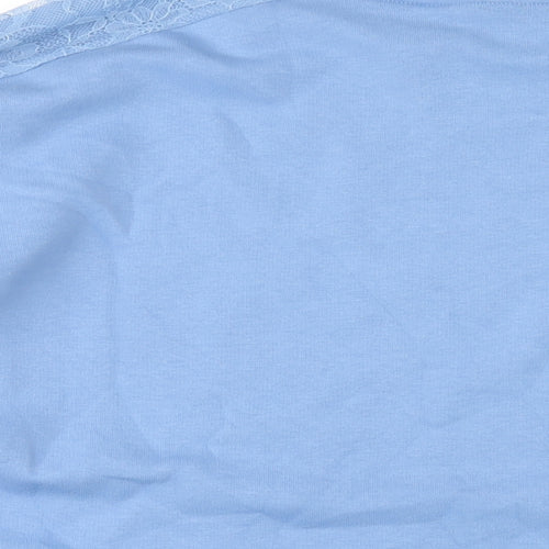 Marks and Spencer Womens Blue Cotton Pullover Sweatshirt Size 24 Pullover - Lace Detail
