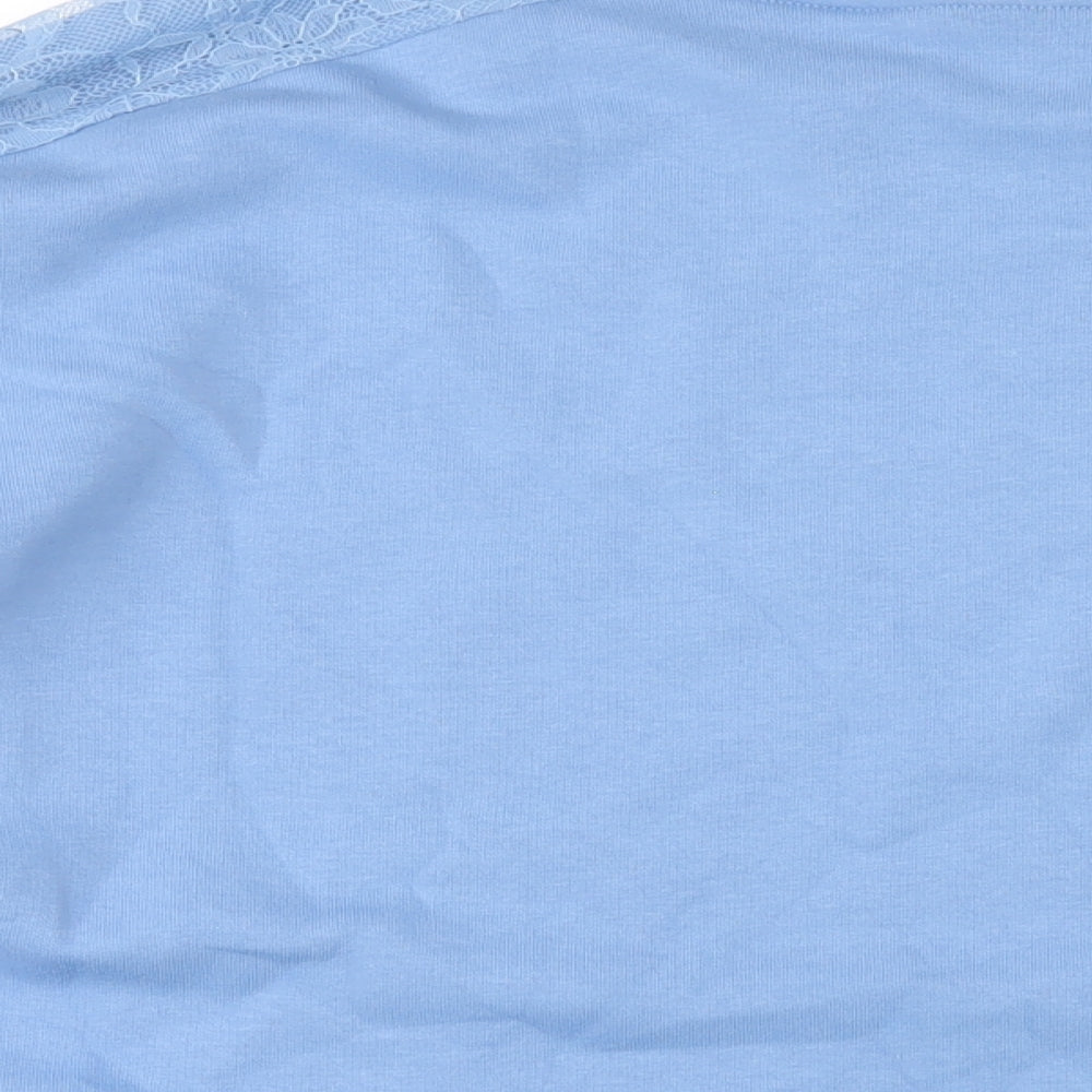 Marks and Spencer Womens Blue Cotton Pullover Sweatshirt Size 24 Pullover - Lace Detail