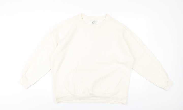 Marks and Spencer Womens Ivory Cotton Pullover Sweatshirt Size 18 Pullover - Lace Detail