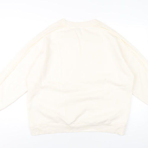 Marks and Spencer Womens Ivory Cotton Pullover Sweatshirt Size 18 Pullover - Lace Detail