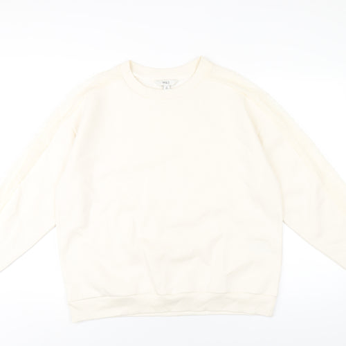 Marks and Spencer Womens Ivory Cotton Pullover Sweatshirt Size 16 Pullover - Lace Detail
