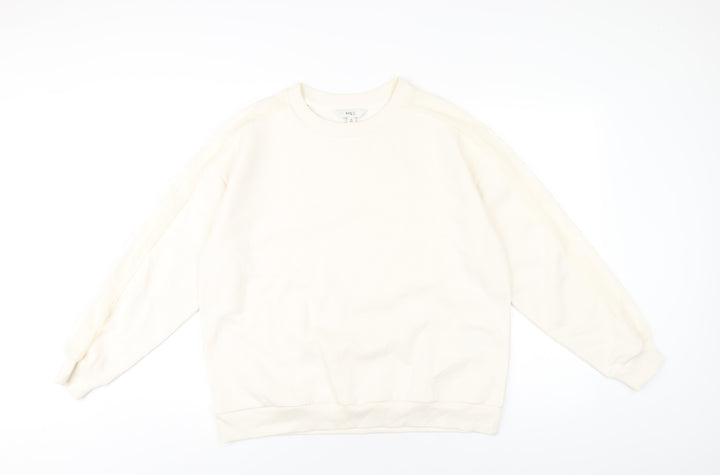 Marks and Spencer Womens Ivory Cotton Pullover Sweatshirt Size 16 Pullover - Lace Detail