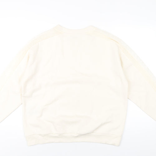 Marks and Spencer Womens Ivory Cotton Pullover Sweatshirt Size 16 Pullover - Lace Detail