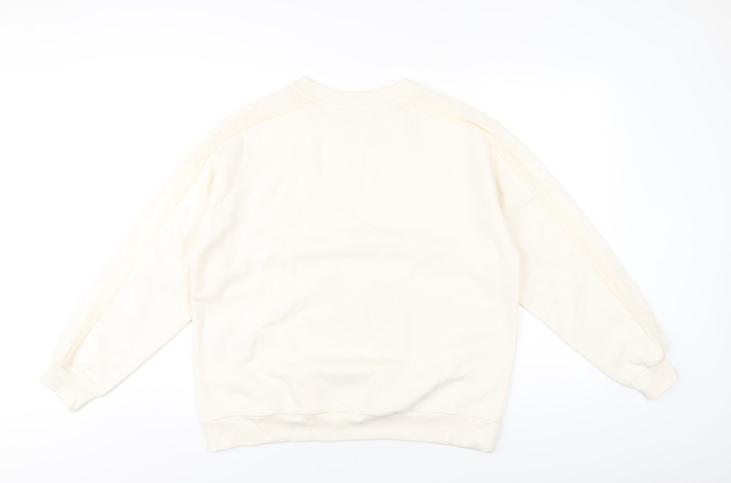 Marks and Spencer Womens Ivory Cotton Pullover Sweatshirt Size 16 Pullover - Lace Detail