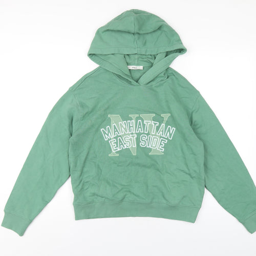 Marks and Spencer Womens Green Cotton Pullover Hoodie Size XS Pullover