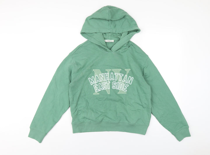 Marks and Spencer Womens Green Cotton Pullover Hoodie Size XS Pullover