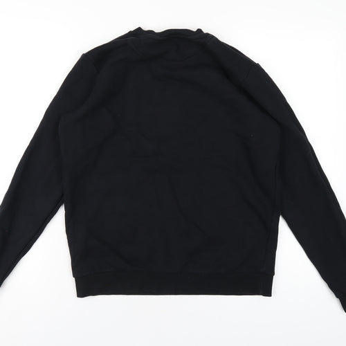 GOODMOVE Boys Black Cotton Pullover Sweatshirt Size 14-15 Years Pullover