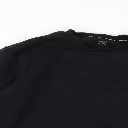 GOODMOVE Boys Black Cotton Pullover Sweatshirt Size 14-15 Years Pullover