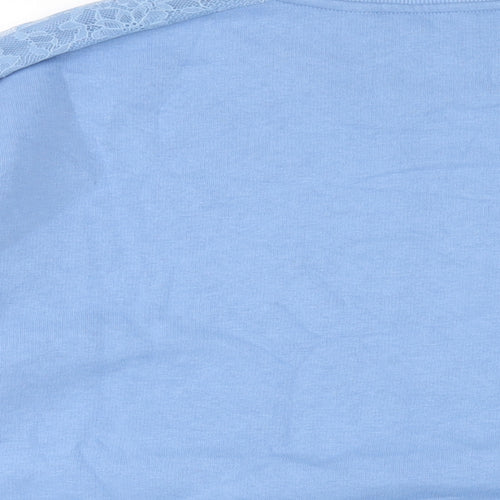 Marks and Spencer Womens Blue Cotton Pullover Sweatshirt Size 18 Pullover - Lace Detail