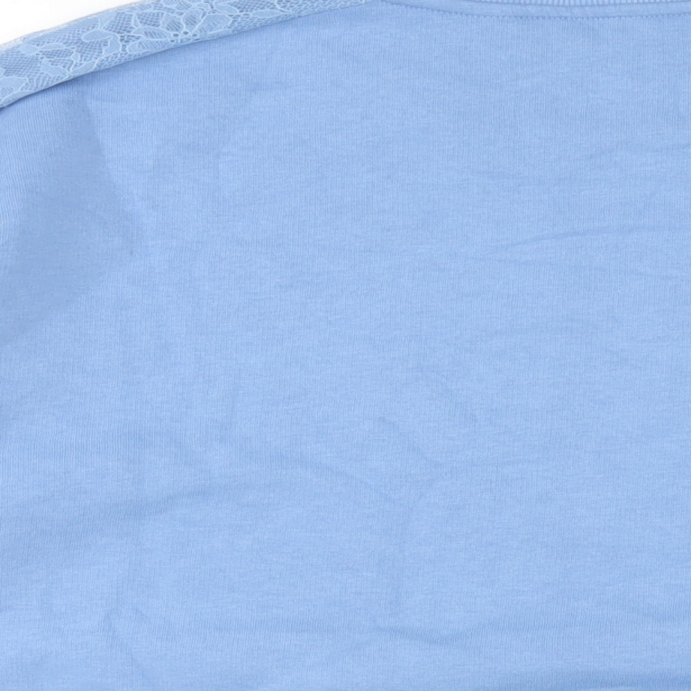 Marks and Spencer Womens Blue Cotton Pullover Sweatshirt Size 18 Pullover - Lace Detail