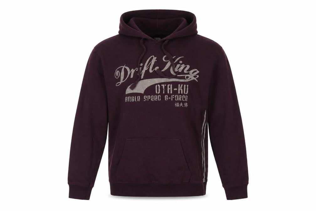 Front view of Next men’s purple cotton pullover hoodie, size S
