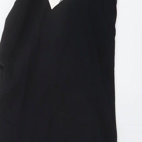 Zara Womens Black Cotton A-Line Size M Square Neck Zip