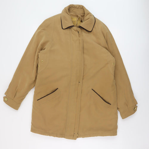 David Barry Womens Beige Jacket Size 12 Zip