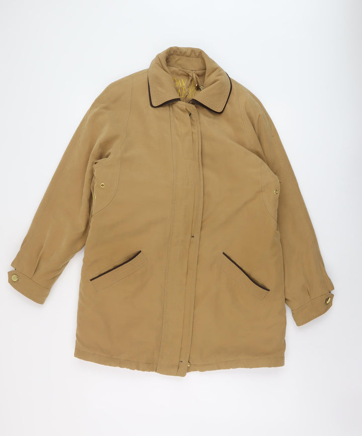 David Barry Womens Beige Jacket Size 12 Zip