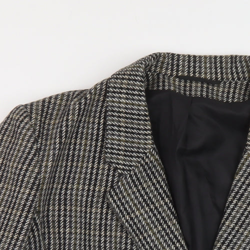 Dorothy Perkins Womens Grey Geometric Jacket Size 12 Button