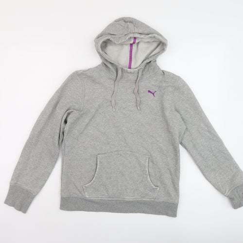 Pu,ma Womens Grey Cotton Pullover Hoodie Size 12 Pullover