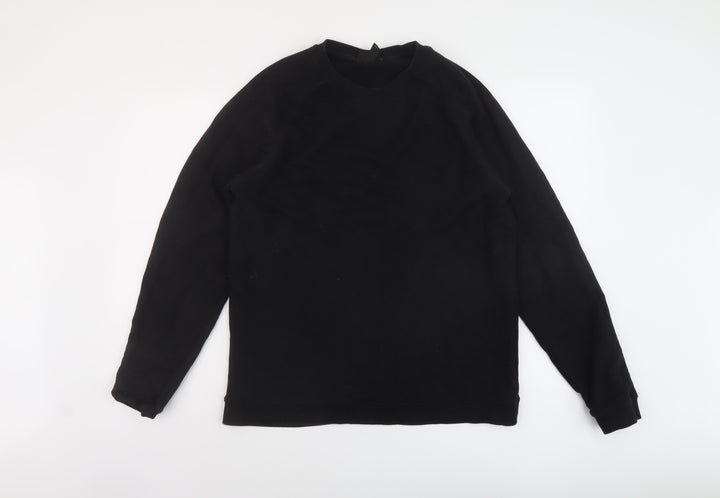 H&M Mens Black Cotton Pullover Sweatshirt Size M