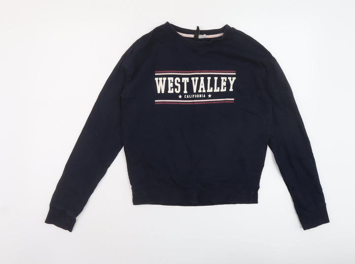 H&M Womens Blue Cotton Pullover Sweatshirt Size XS Pullover - California