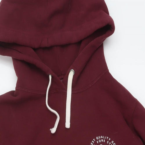 Jack Wills Womens Red Cotton Pullover Hoodie Size 12 Pullover
