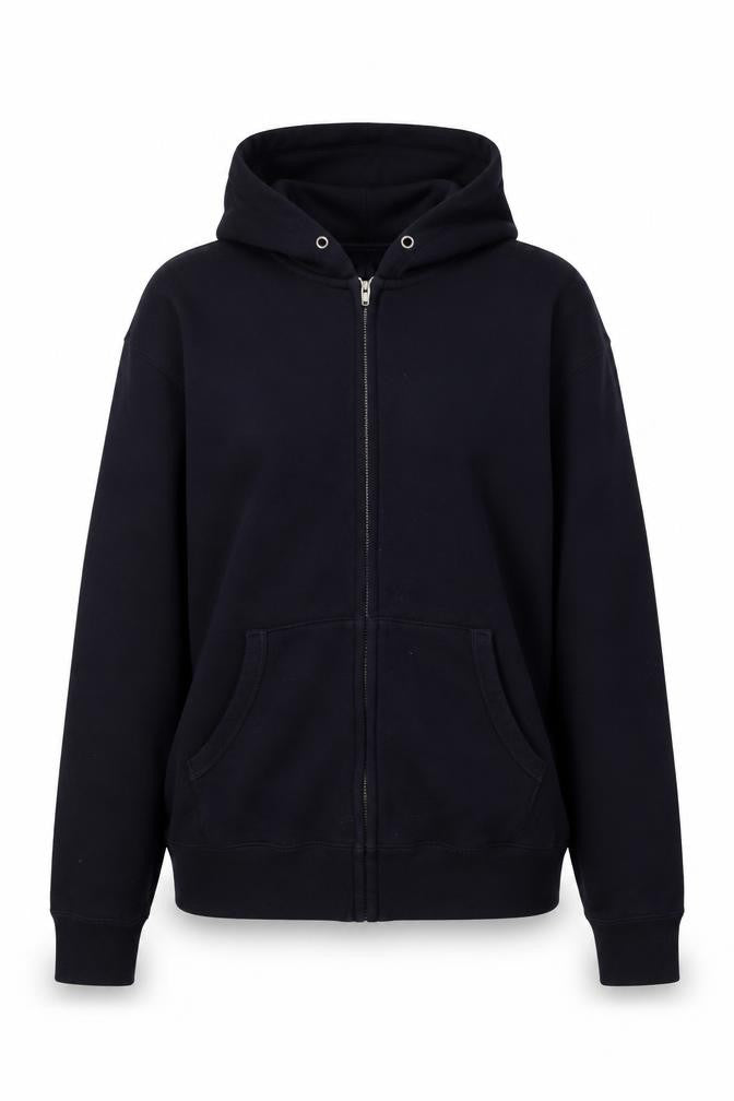 Unqilo Womens Blue Cotton Full Zip Hoodie Size S Zip