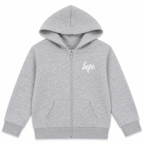 Hype Boys Grey Cotton Full Zip Hoodie Size 9-10 Years Zip