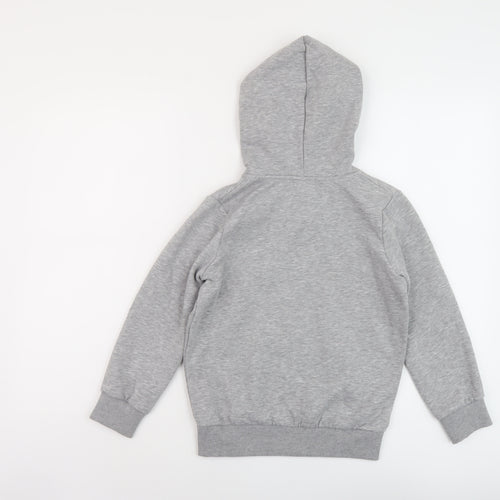 Hype Boys Grey Cotton Full Zip Hoodie Size 9-10 Years Zip