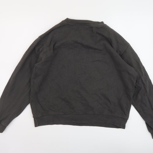 Mickey Womens Grey Cotton Pullover Sweatshirt Size L Pullover - Mickey Mouse