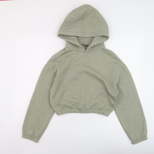 Zara Womens Green Cotton Pullover Hoodie Size S Pullover