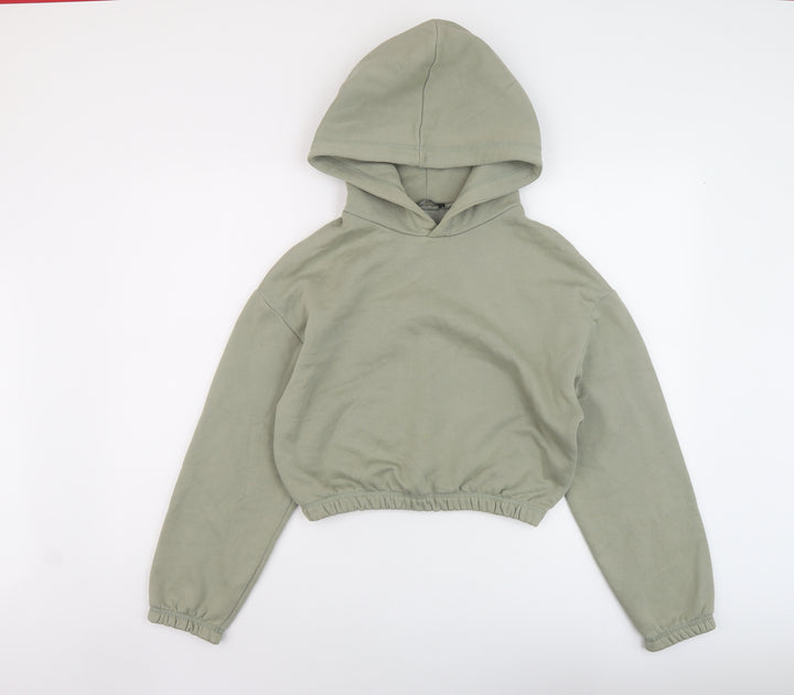 Zara Womens Green Cotton Pullover Hoodie Size S Pullover