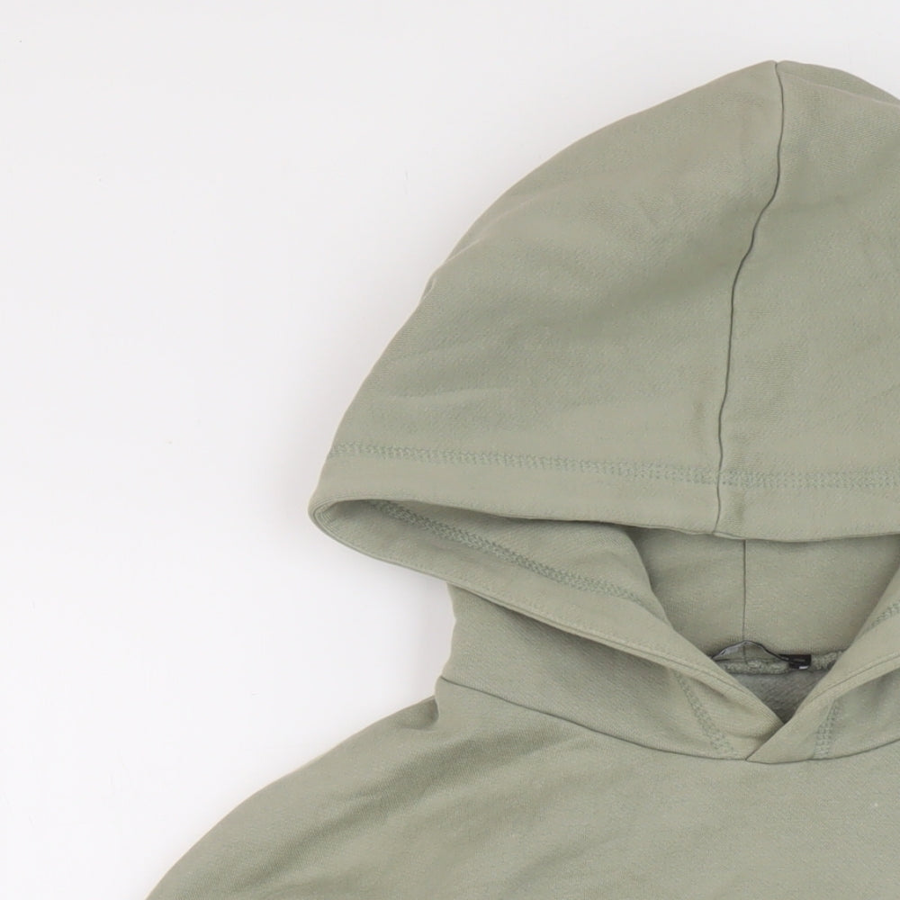 Zara Womens Green Cotton Pullover Hoodie Size S Pullover