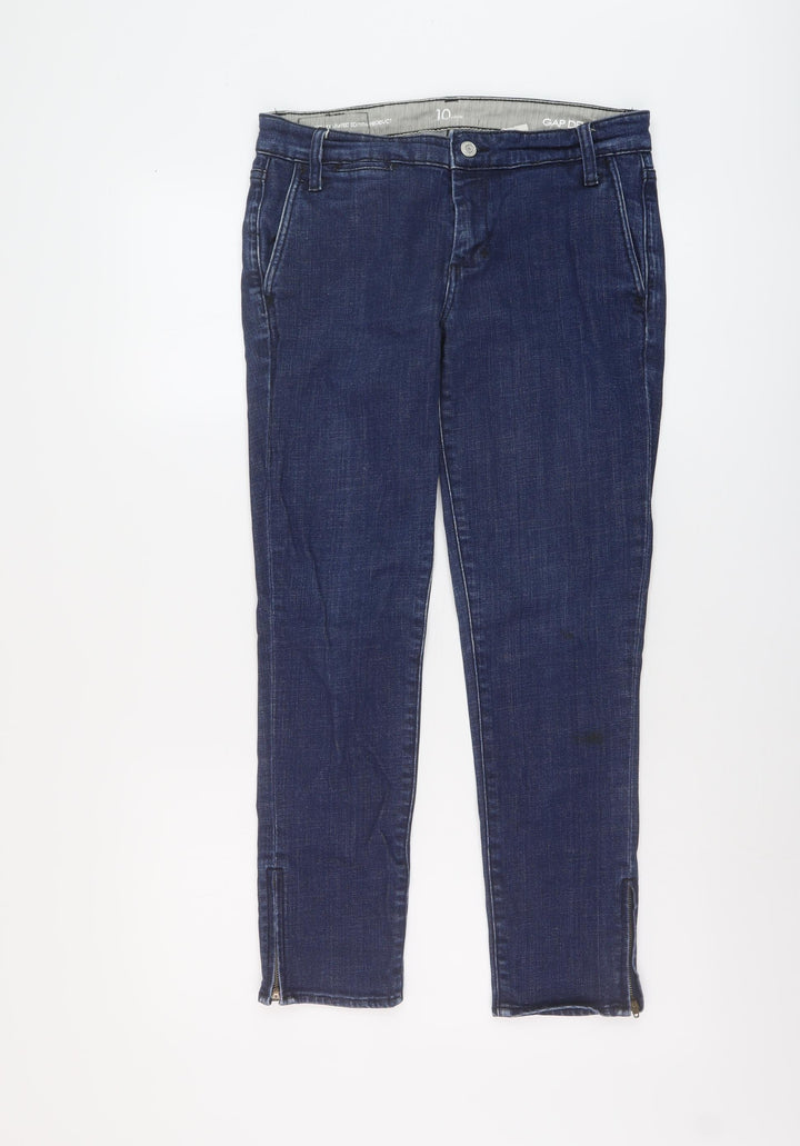 Gap Womens Blue Cotton Skinny Jeans Size 10 L26 in Regular Button