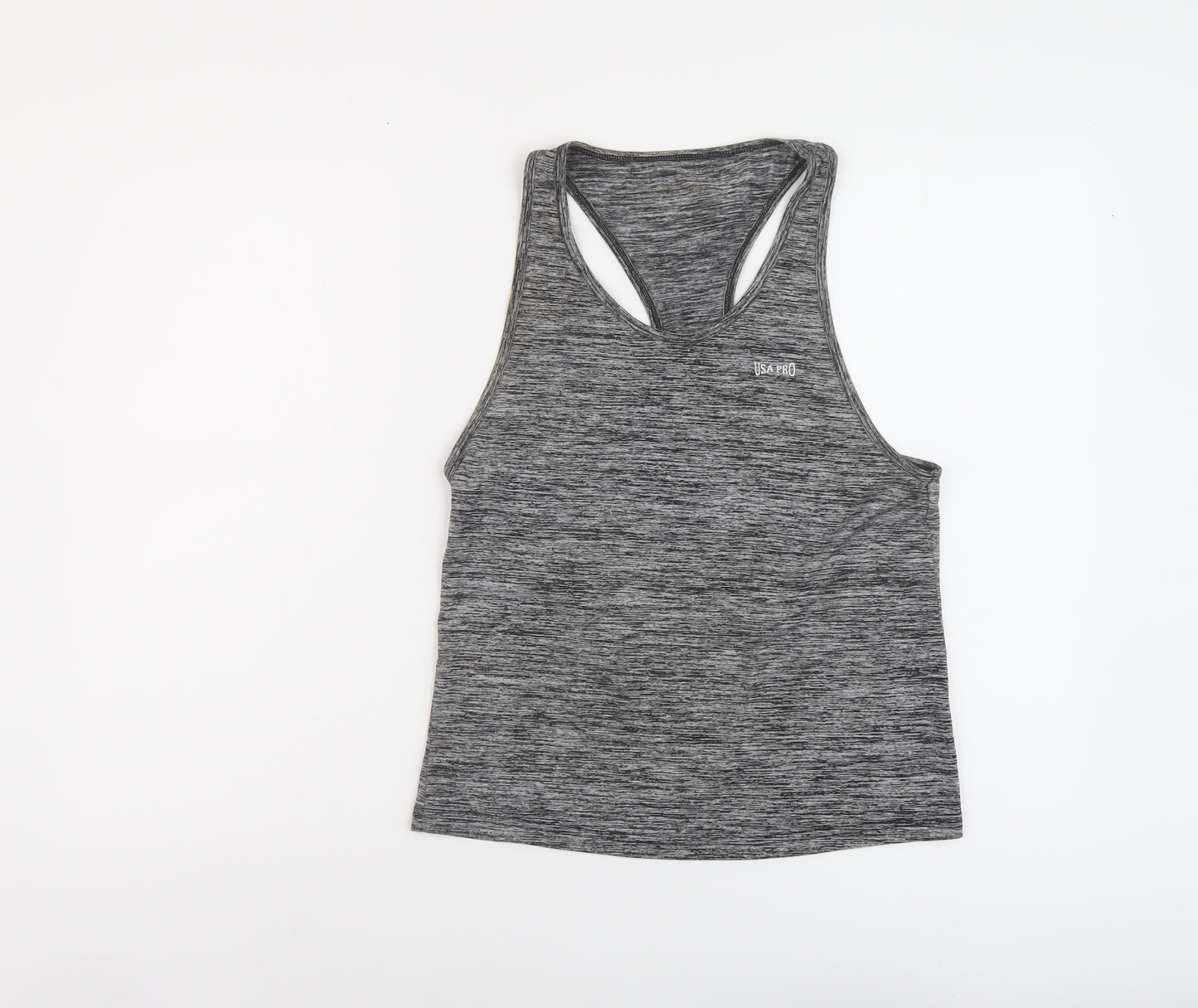 USA Pro Womens Grey Polyester Basic Tank Size 10 Round Neck Pullover