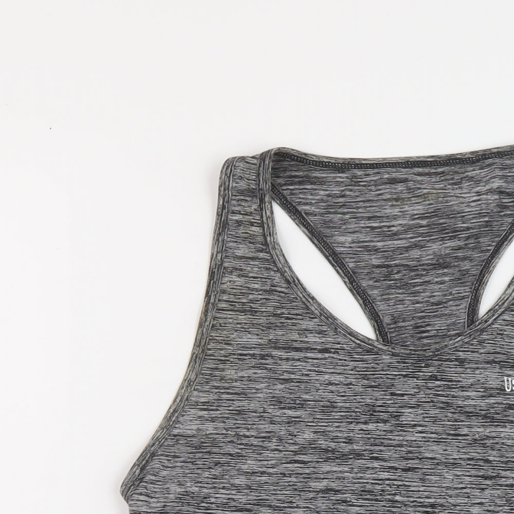 USA Pro Womens Grey Polyester Basic Tank Size 10 Round Neck Pullover