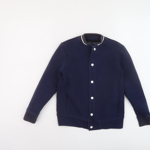 NEXT Boys Blue Bomber Jacket Jacket Size 8 Years Snap