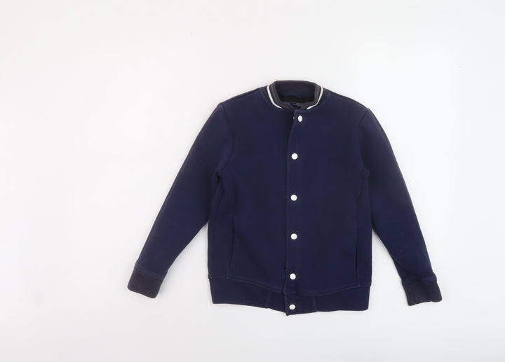 NEXT Boys Blue Bomber Jacket Jacket Size 8 Years Snap