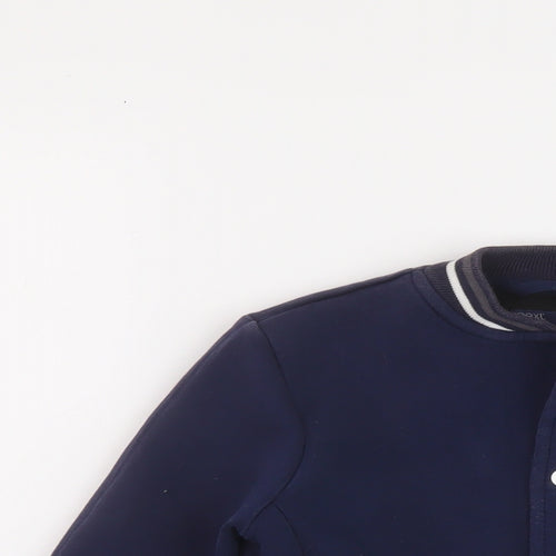 NEXT Boys Blue Bomber Jacket Jacket Size 8 Years Snap